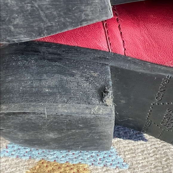 Franco Sarto Burgandy-red Leather Women's Cowboy Boots size 8.5 - Picture 6 of 13